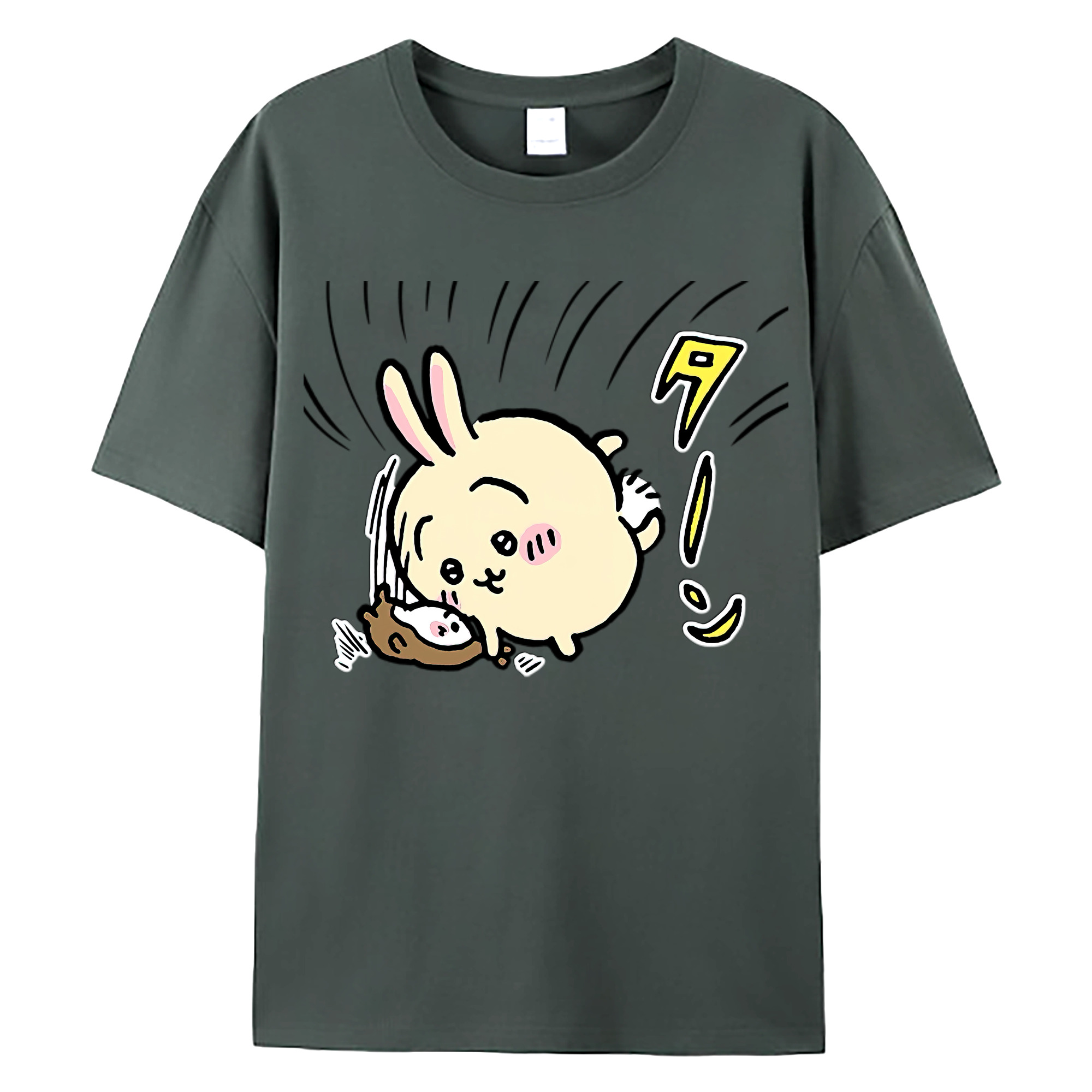 （画像用） ちいかわ うさぎ Chii-kawa usagi 綿100％ メンズ半袖Tシャツ｜肌触りやわらか＆通気性